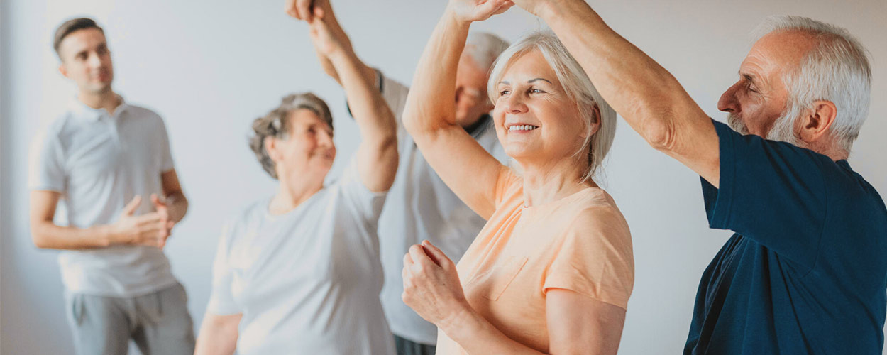 Older people dancing